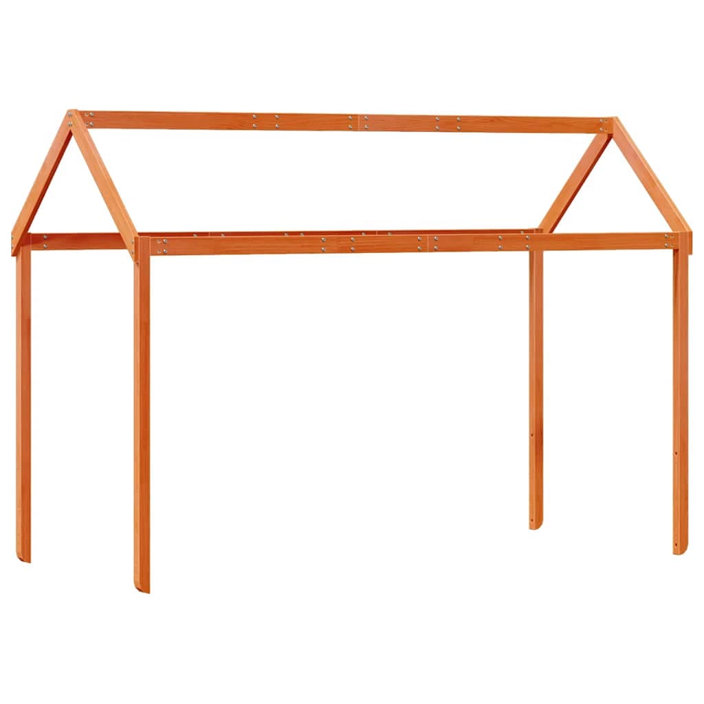 vidaXL Telhado Cama Infantil 217x85,5x154 cm Pinho Castanho-mel - 2713788040