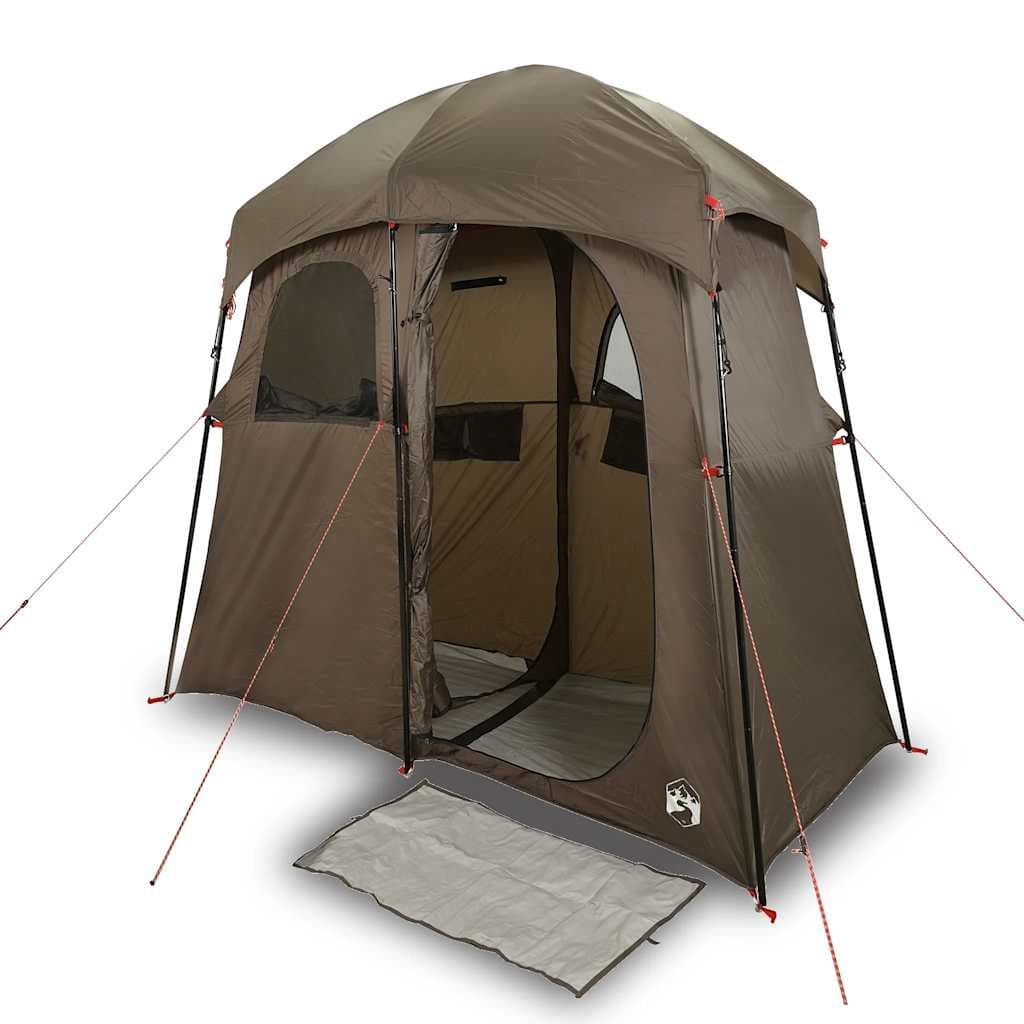 vidaXL Tenda para duche para 2 pessoas impermeável castanho