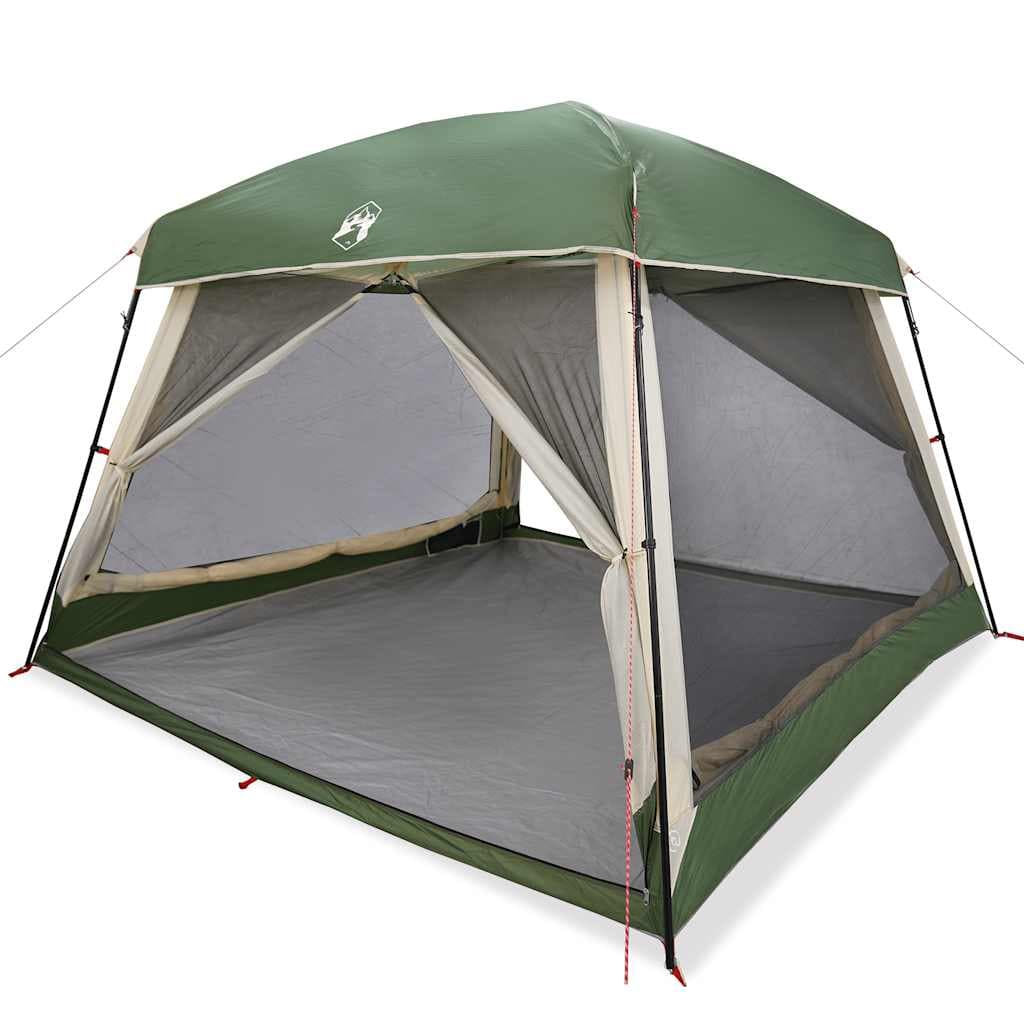 vidaXL Tenda familiar estilo cabana para 6 pessoas impermeável verde