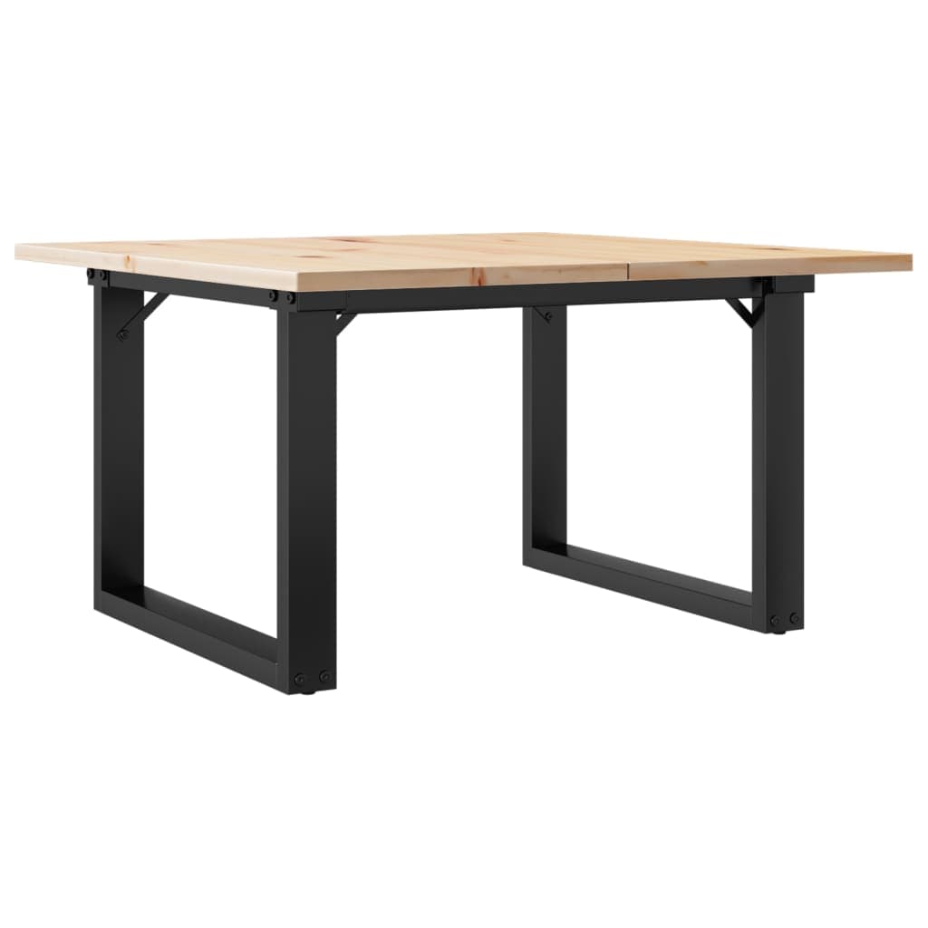 vidaXL Mesa de centro estrutura em O 60x60x40 cm pinho e aço