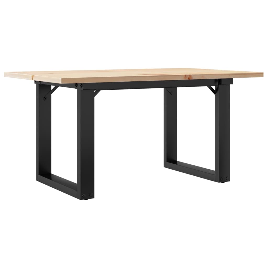 vidaXL Mesa de centro estrutura em O 80x50x40 cm pinho e aço