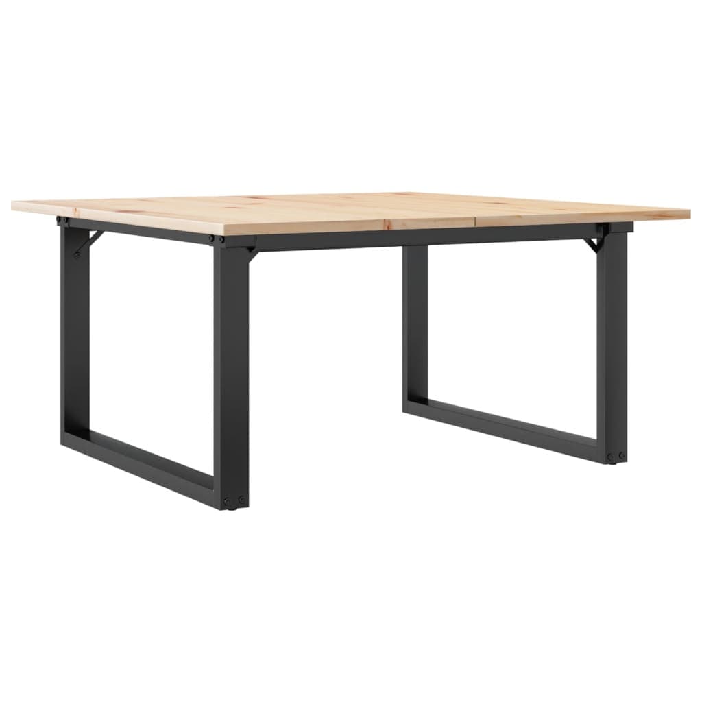 vidaXL Mesa de centro estrutura em O 80x80x45 cm pinho e aço