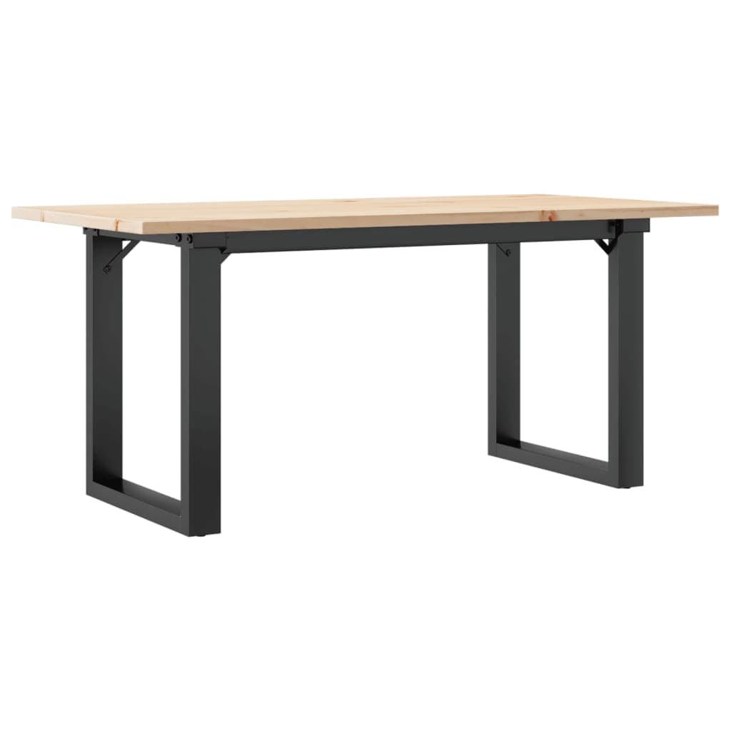 vidaXL Mesa de centro estrutura em O 90x40x45 cm pinho e aço