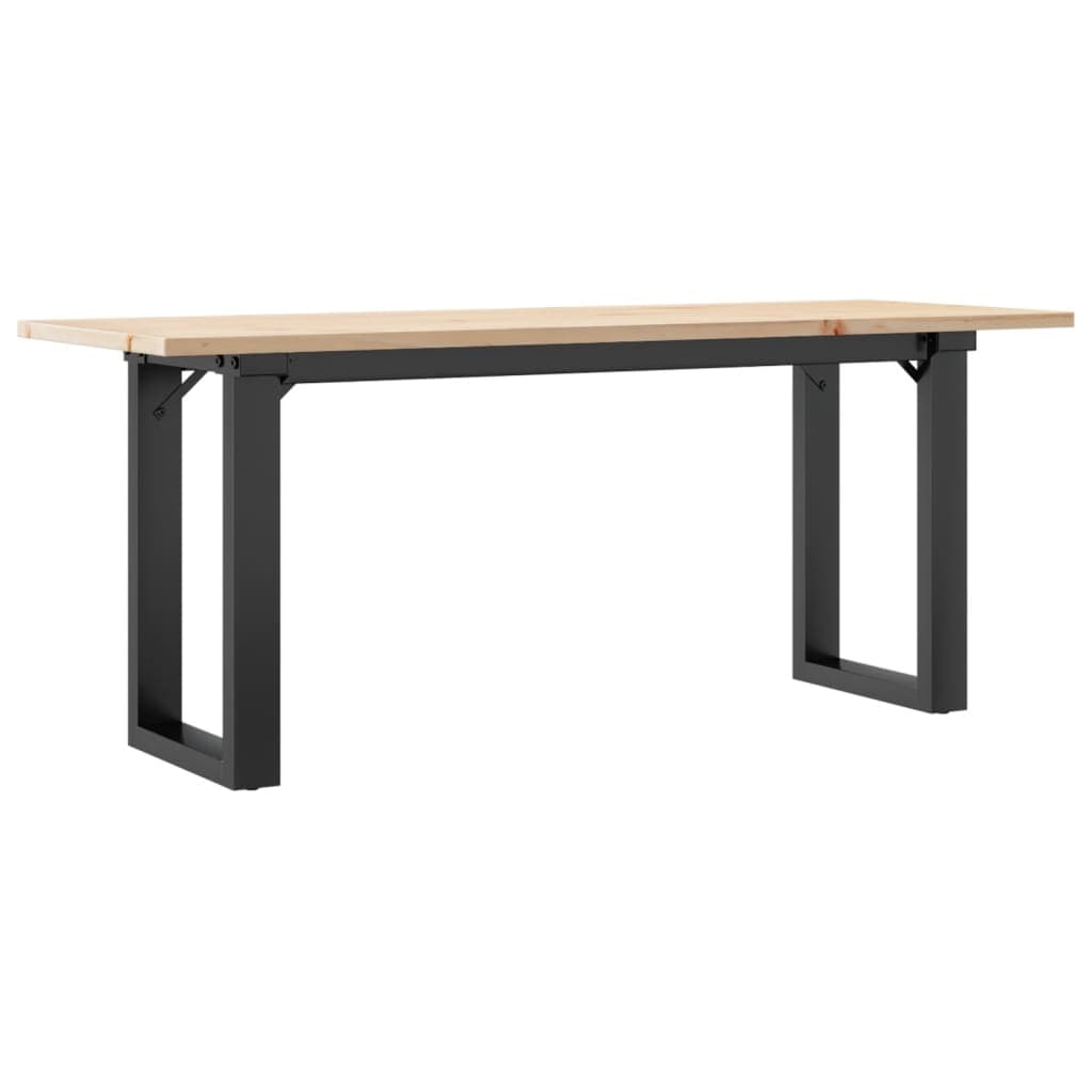vidaXL Mesa de centro estrutura em O 110x40x45cm pinho e aço