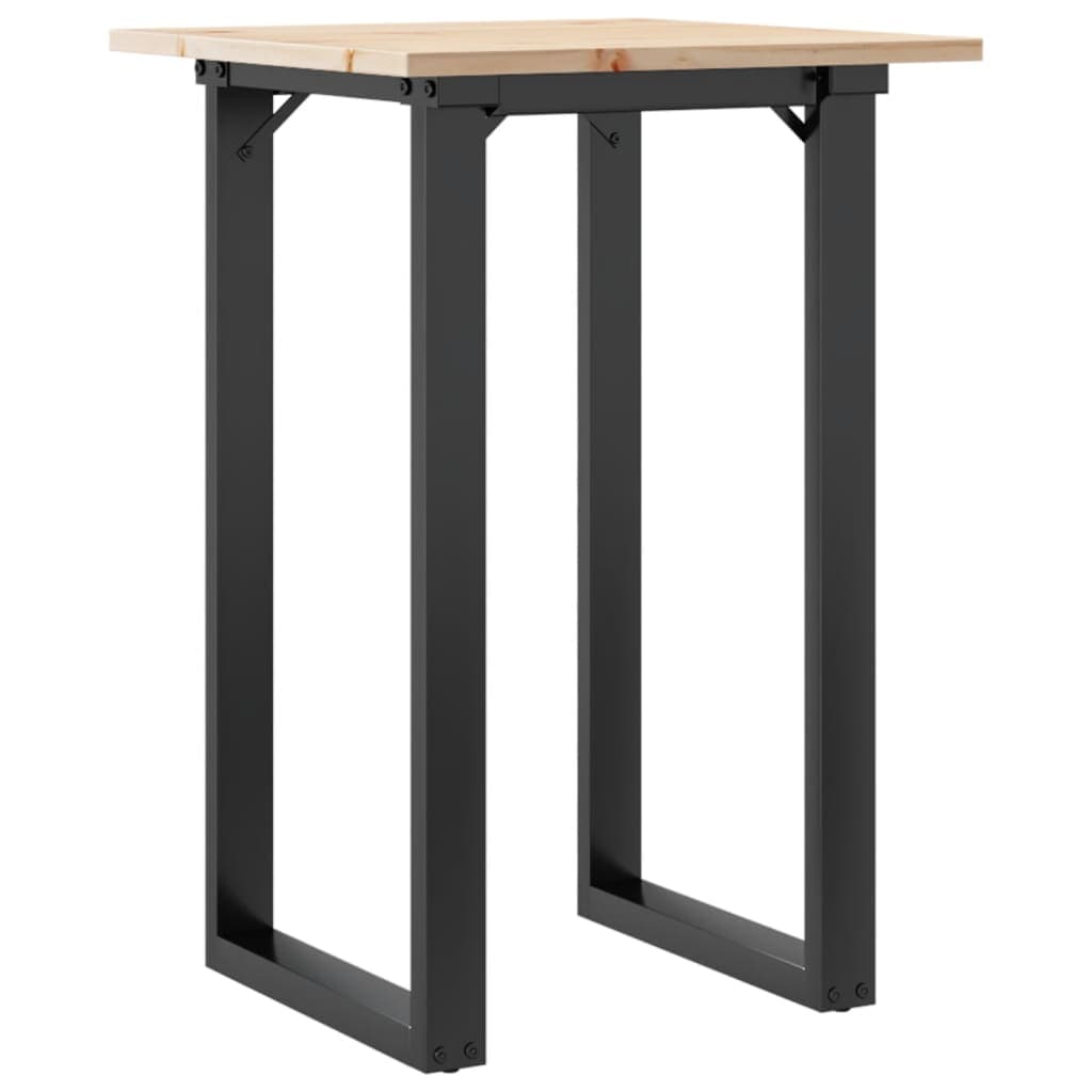 vidaXL Mesa de jantar estrutura em O 50x50x75 cm pinho e aço