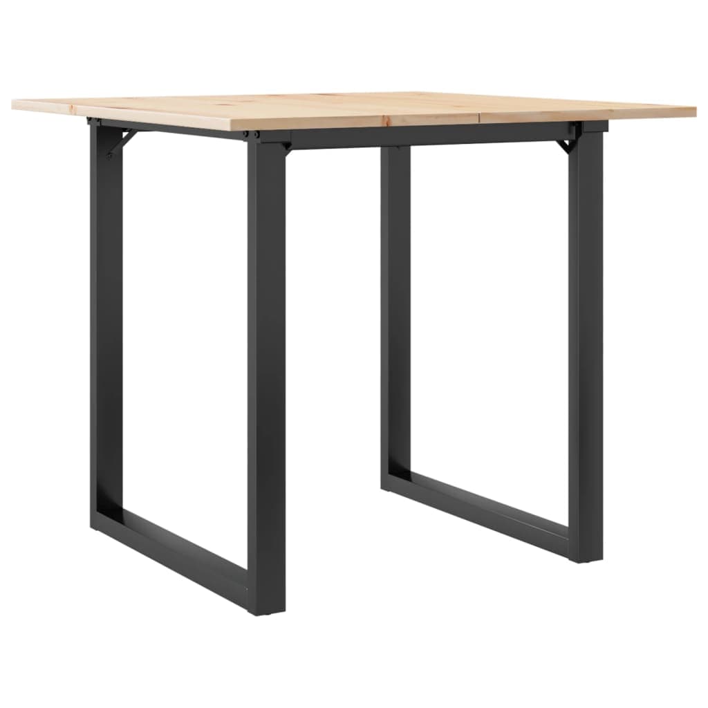 vidaXL Mesa de jantar estrutura em O 80x80x75 cm pinho e aço