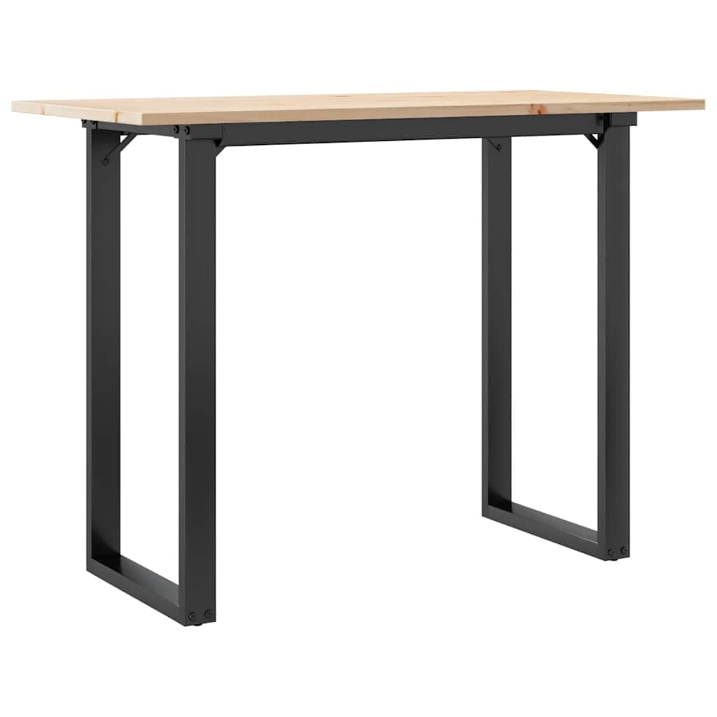 vidaXL Mesa de jantar estrutura em O 100x50x75cm pinho e aço