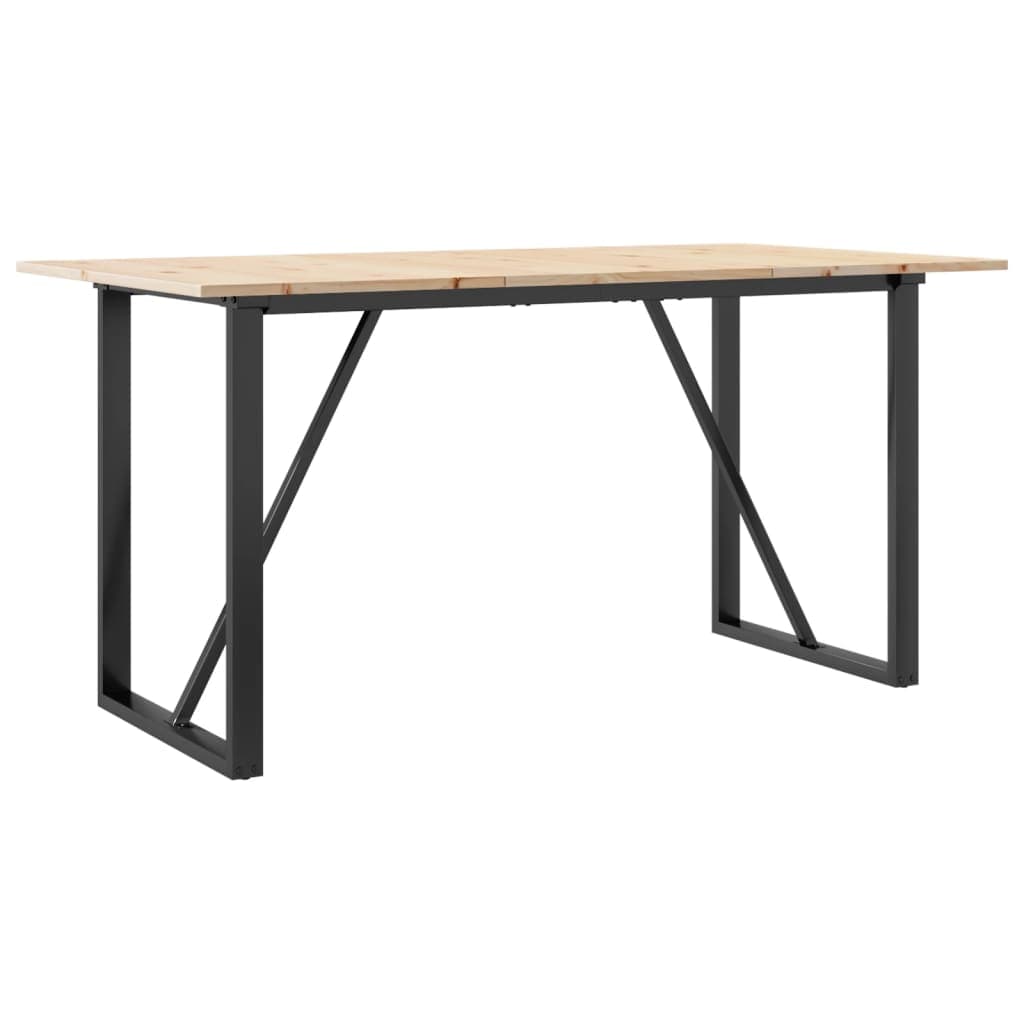 vidaXL Mesa de jantar estrutura em O 160x80x75cm pinho e aço
