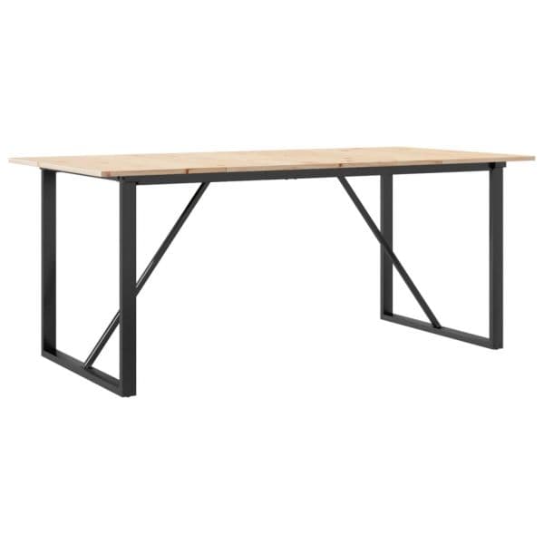 vidaXL Mesa de Jantar Estrutura em o 180x90x75cm Pinho e Aço - 3250706076