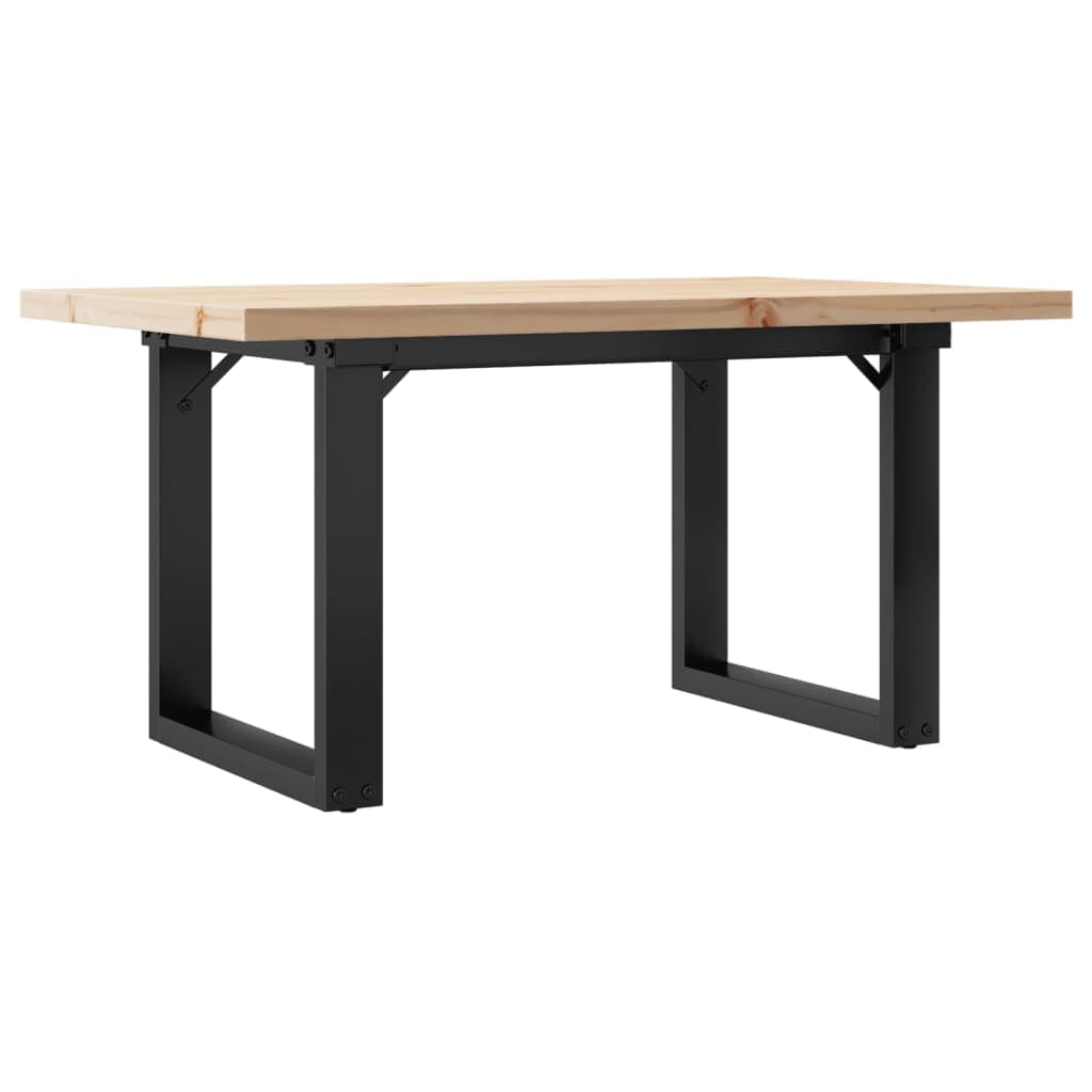 vidaXL Mesa de centro estrutura em O 80x50x40,5 cm pinho/aço