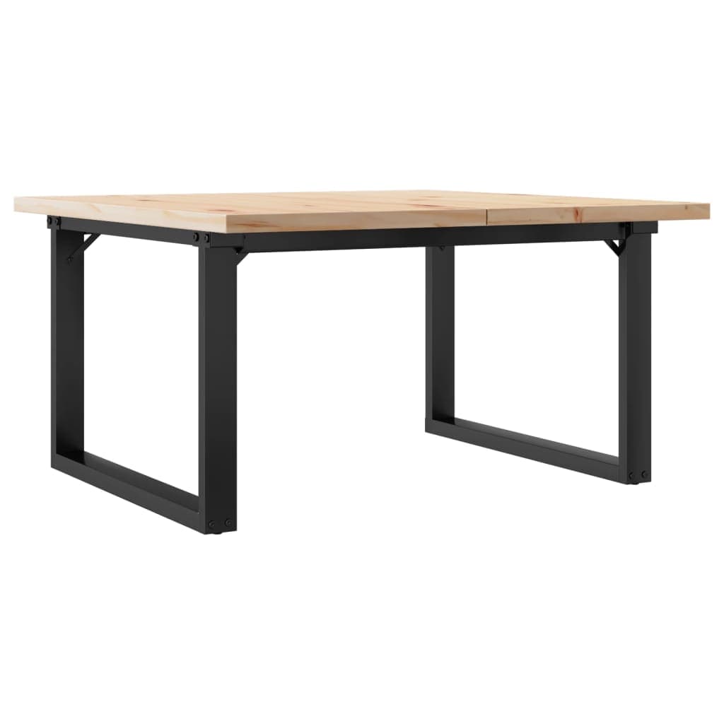 vidaXL Mesa de centro estrutura em O 80x80x45,5 cm pinho/aço
