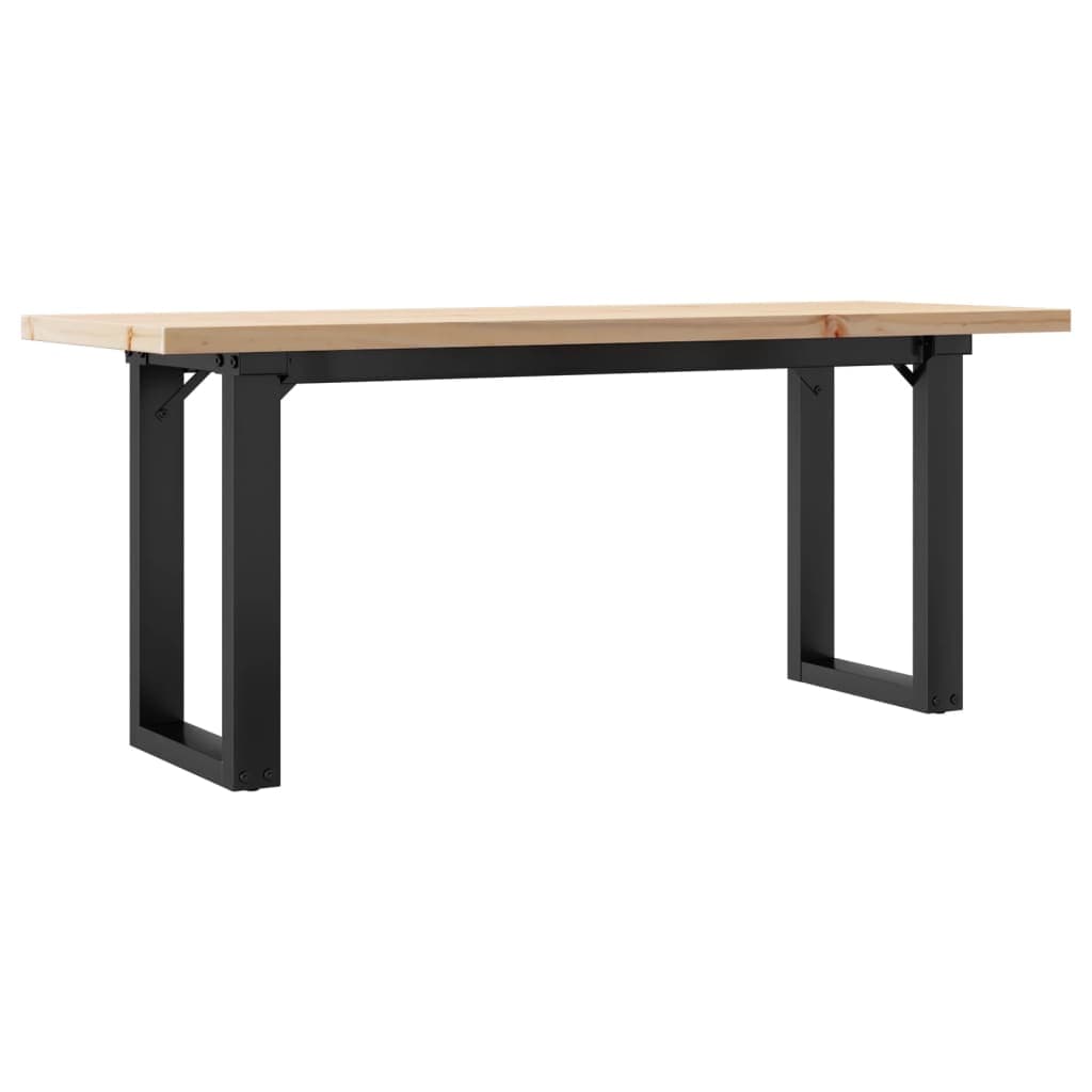 vidaXL Mesa de centro estrutura em O 110x40x45,5cm pinho/aço