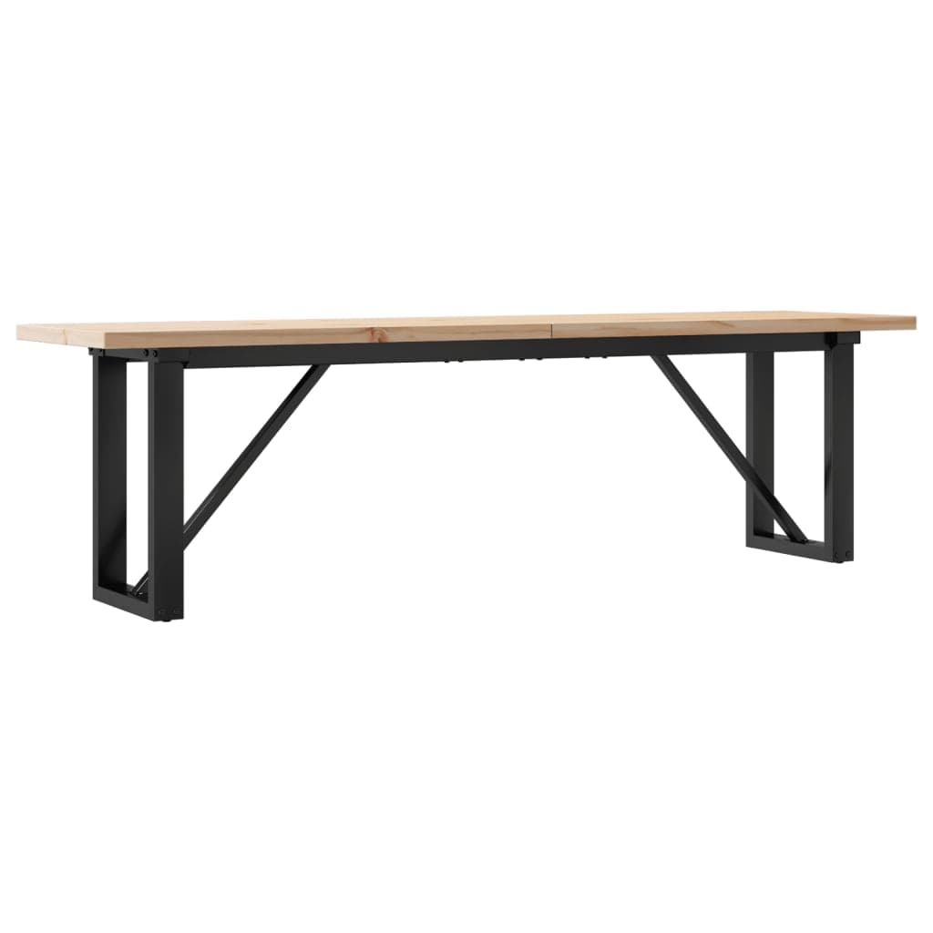 vidaXL Mesa de centro estrutura em O 160x40x45,5cm pinho/aço
