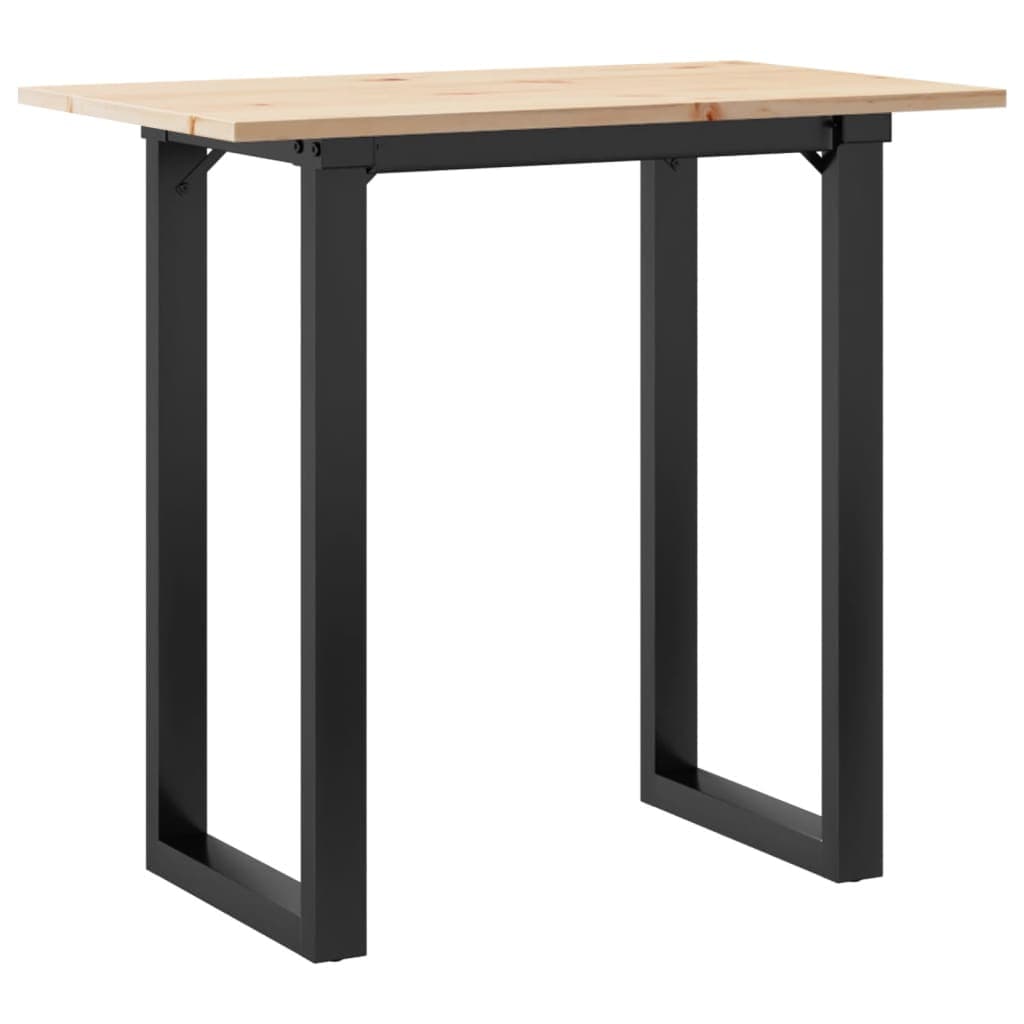 vidaXL Mesa de jantar estrutura em O 80x50x75,5 cm pinho/aço