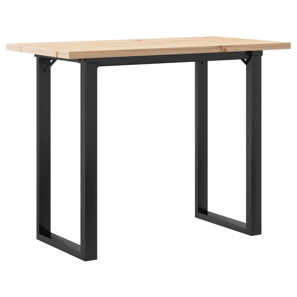 vidaXL Mesa de jantar estrutura em O 100x50x75,5cm pinho/aço