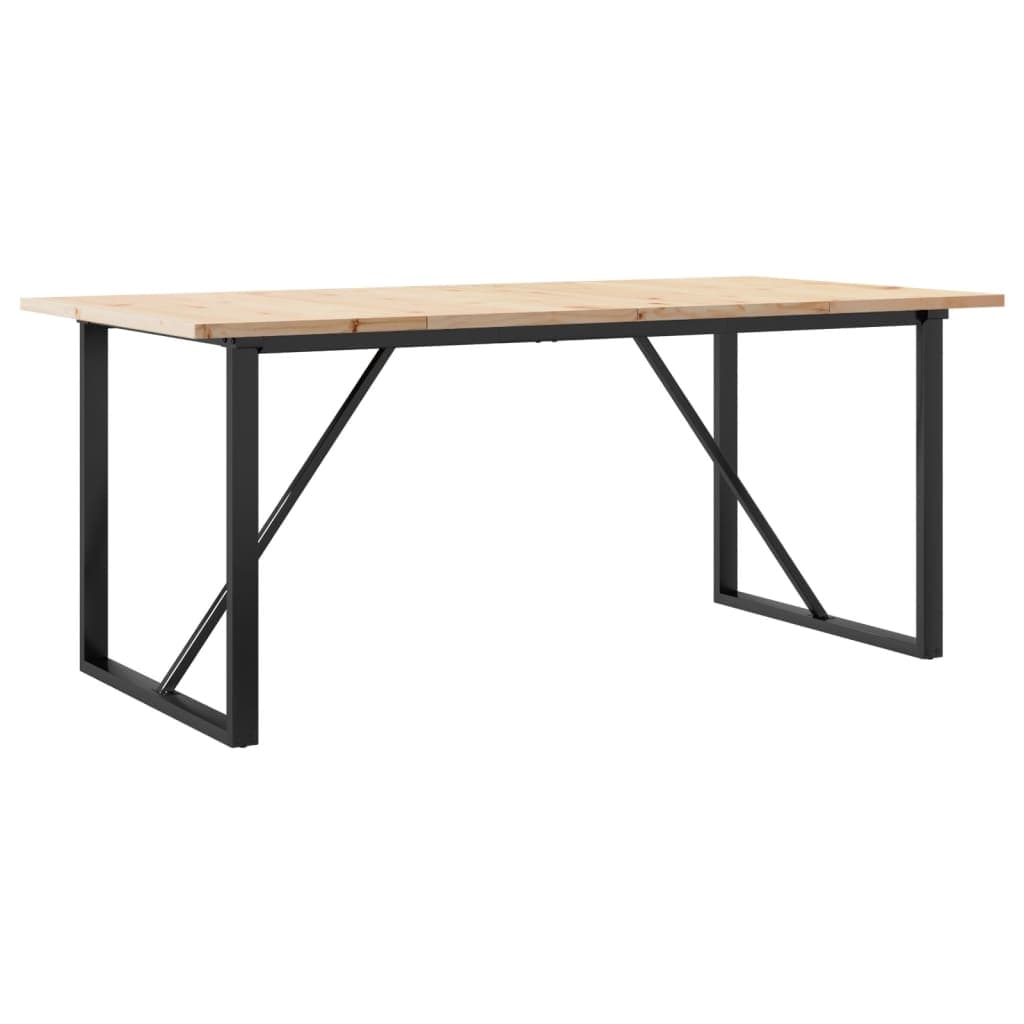 vidaXL Mesa de Jantar Estrutura em o 180x90x75,5cm Pinho/aço - 3801654083