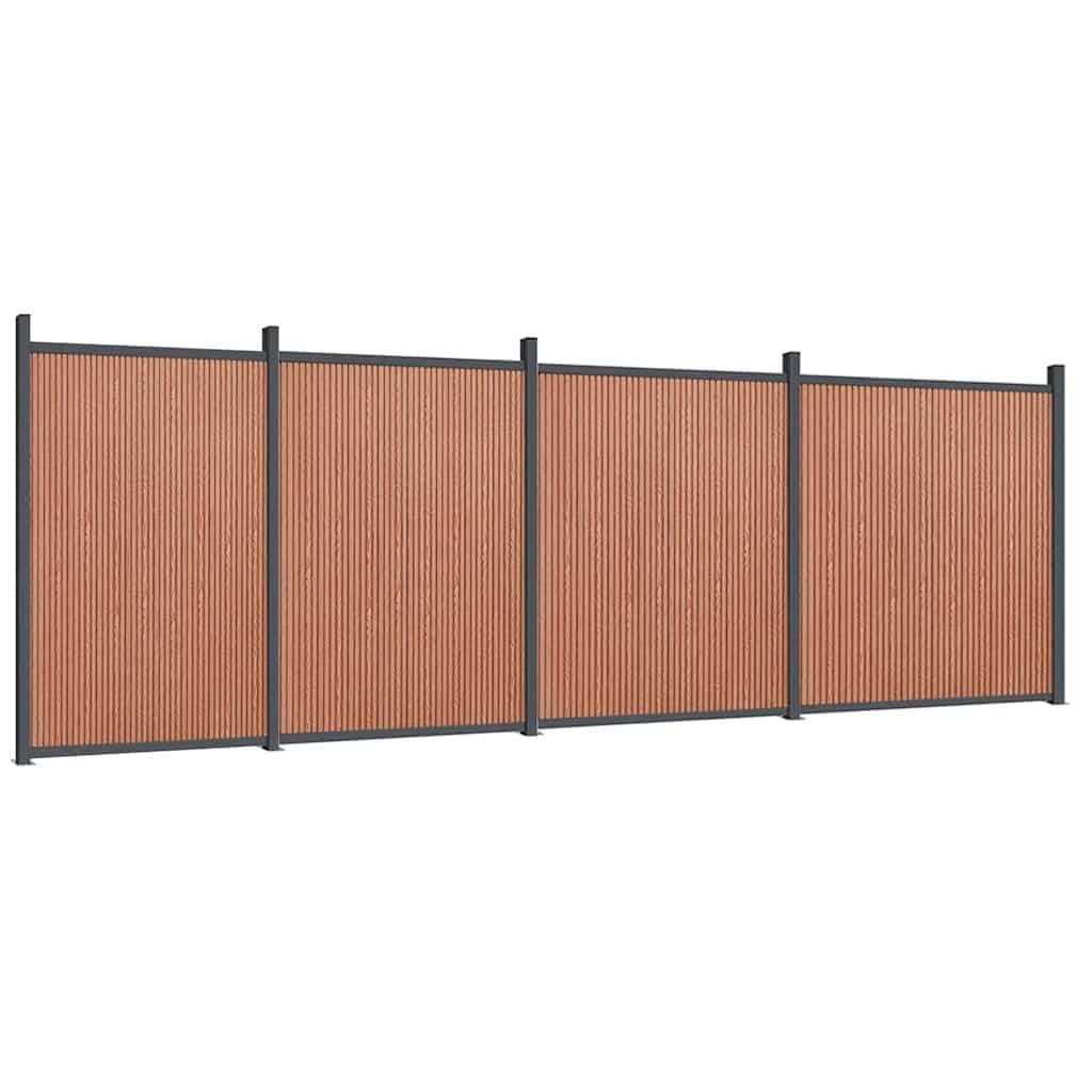 vidaXL Painel de vedação 699x186 cm WPC castanho