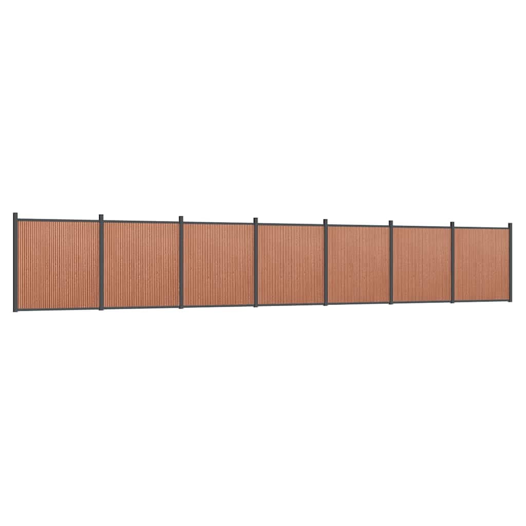 vidaXL Painel de vedação 1218x186 cm WPC castanho