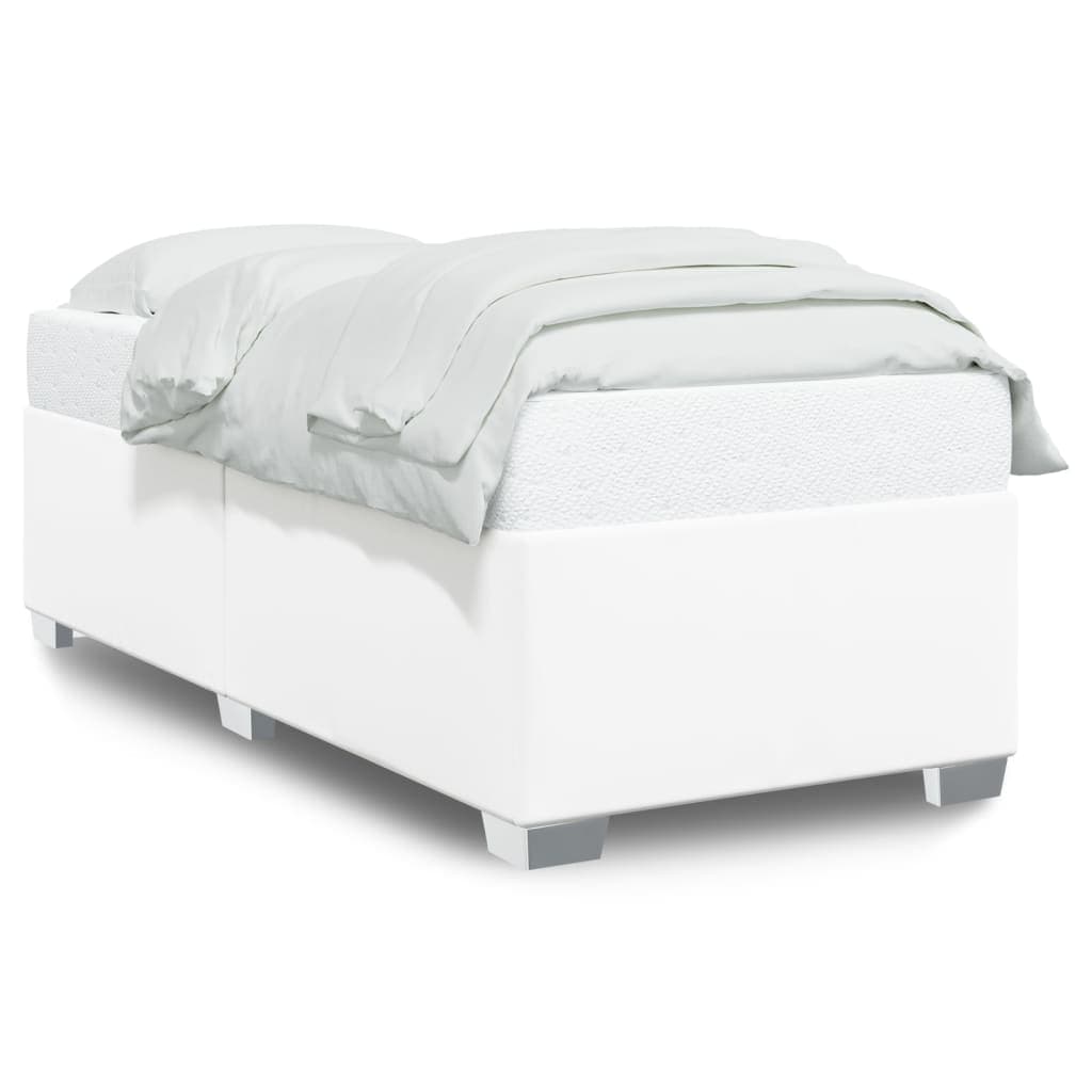 vidaXL Estrutura de Cama 100x200 cm Couro Artificial Branco - 3010467943