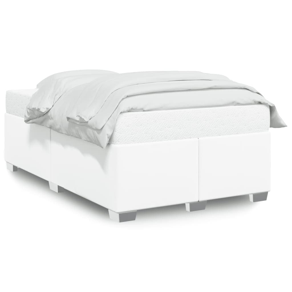 vidaXL Estrutura de Cama 120x200 cm Couro Artificial Branco - 1124633619