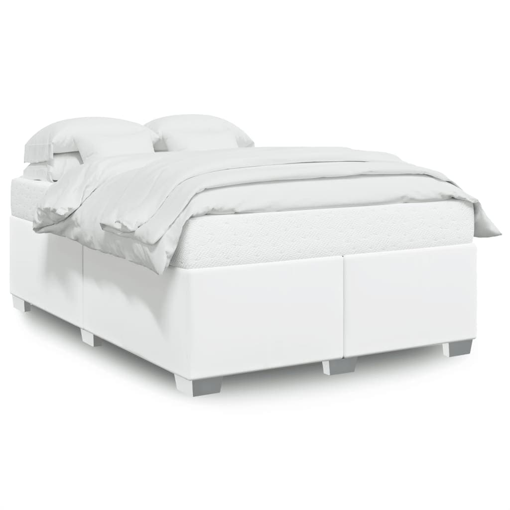 vidaXL Estrutura de Cama 140x200 cm Couro Artificial Branco - 2251013884