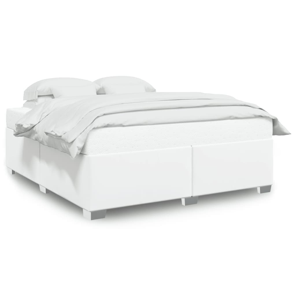 vidaXL Estrutura de Cama 180x200cm Couro Artificial Branco - 2297444046