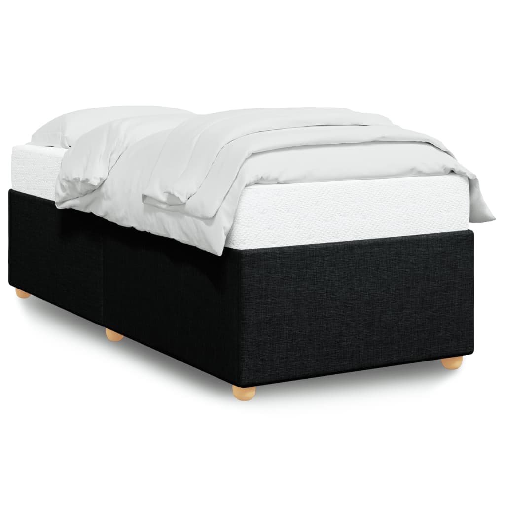 vidaXL Estrutura de cama sem colchão 90x200 cm tecido preto