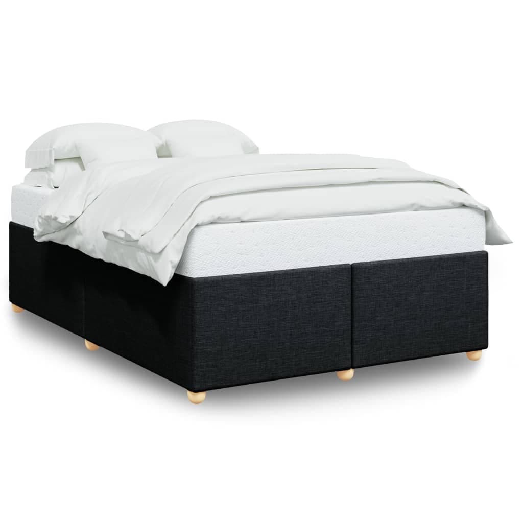 vidaXL Estrutura de Cama sem Colchão 140x190 cm Tecido Preto - 4174946007