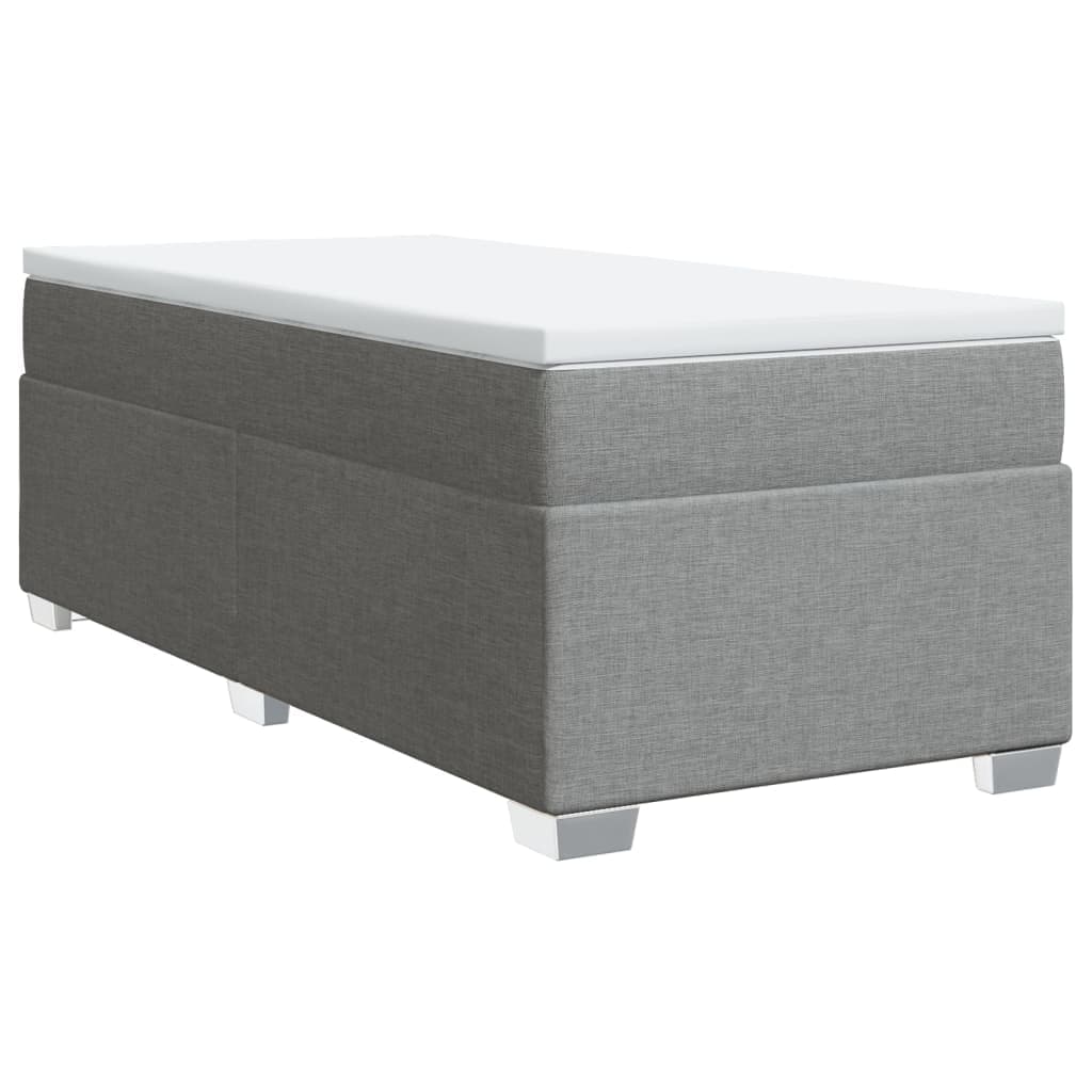 vidaXL Cama com molas/colchão 100x200 cm tecido cinzento-claro