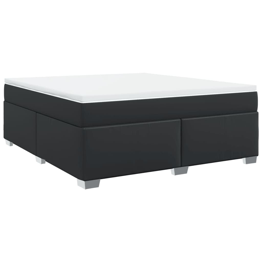 vidaXL Cama com Molas/colchão 180x200 cm Couro Artificial Preto - 1605634584