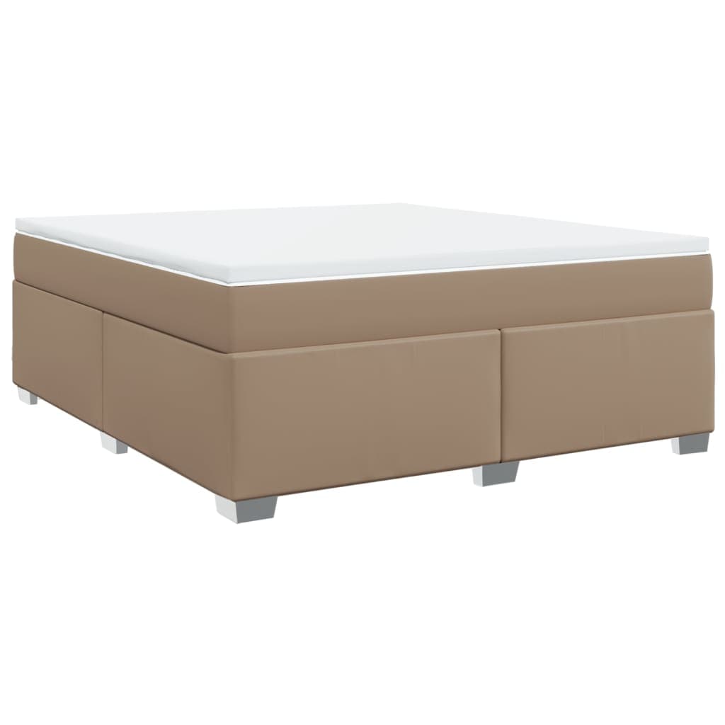 vidaXL Cama com Molas/colchão 180x200 cm Couro Artificial Cappuccino - 803143319