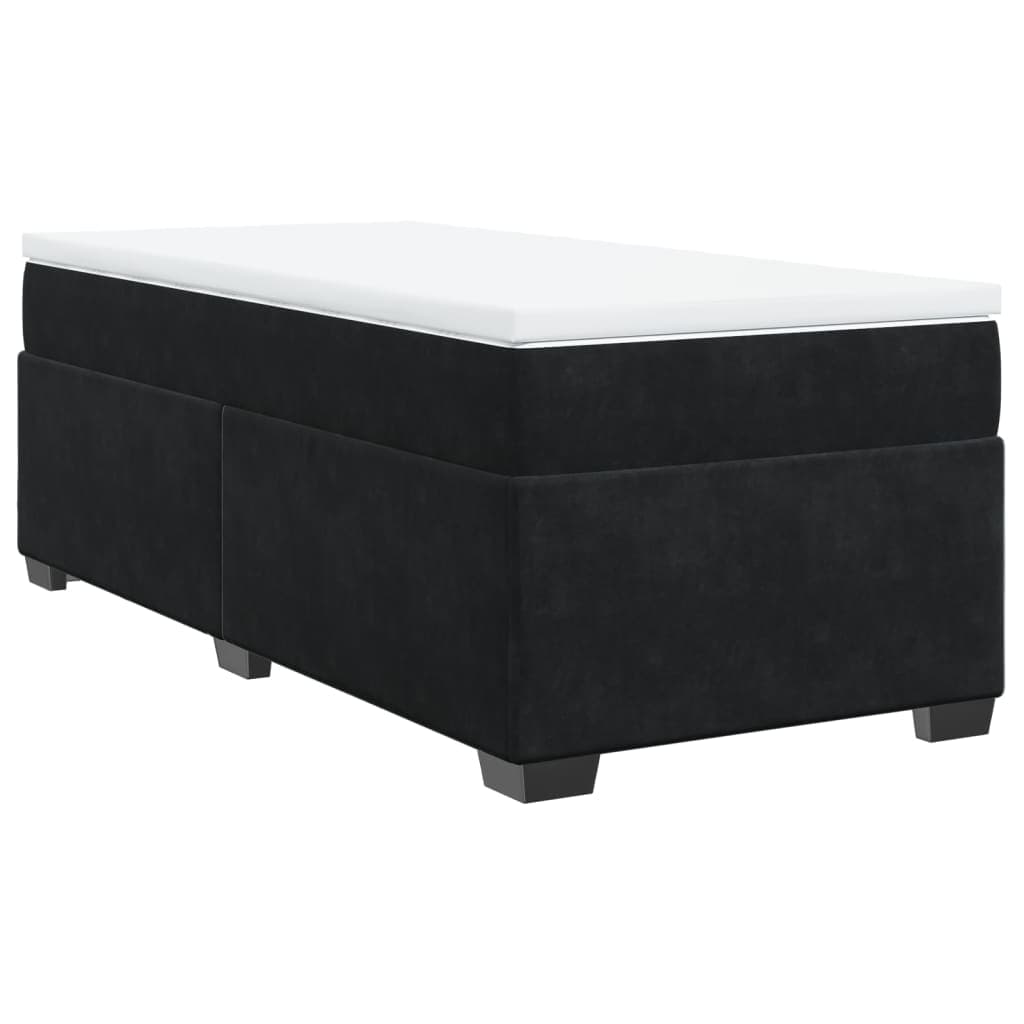 vidaXL Cama com molas/colchão 90x200 cm veludo preto