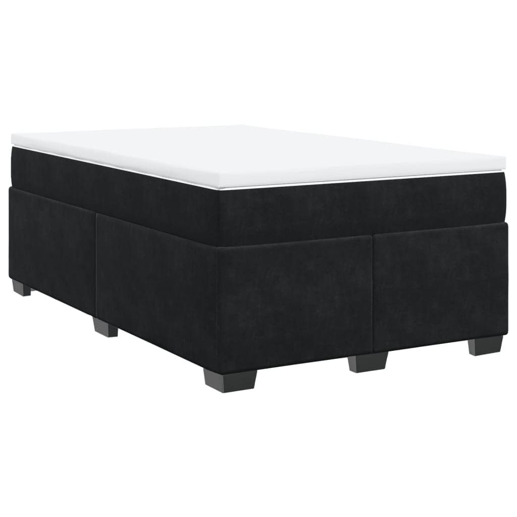 vidaXL Cama boxspring com colchão 120x190 cm veludo preto