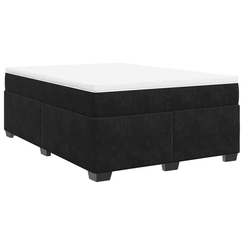vidaXL Cama com molas/colchão 140x200 cm veludo preto