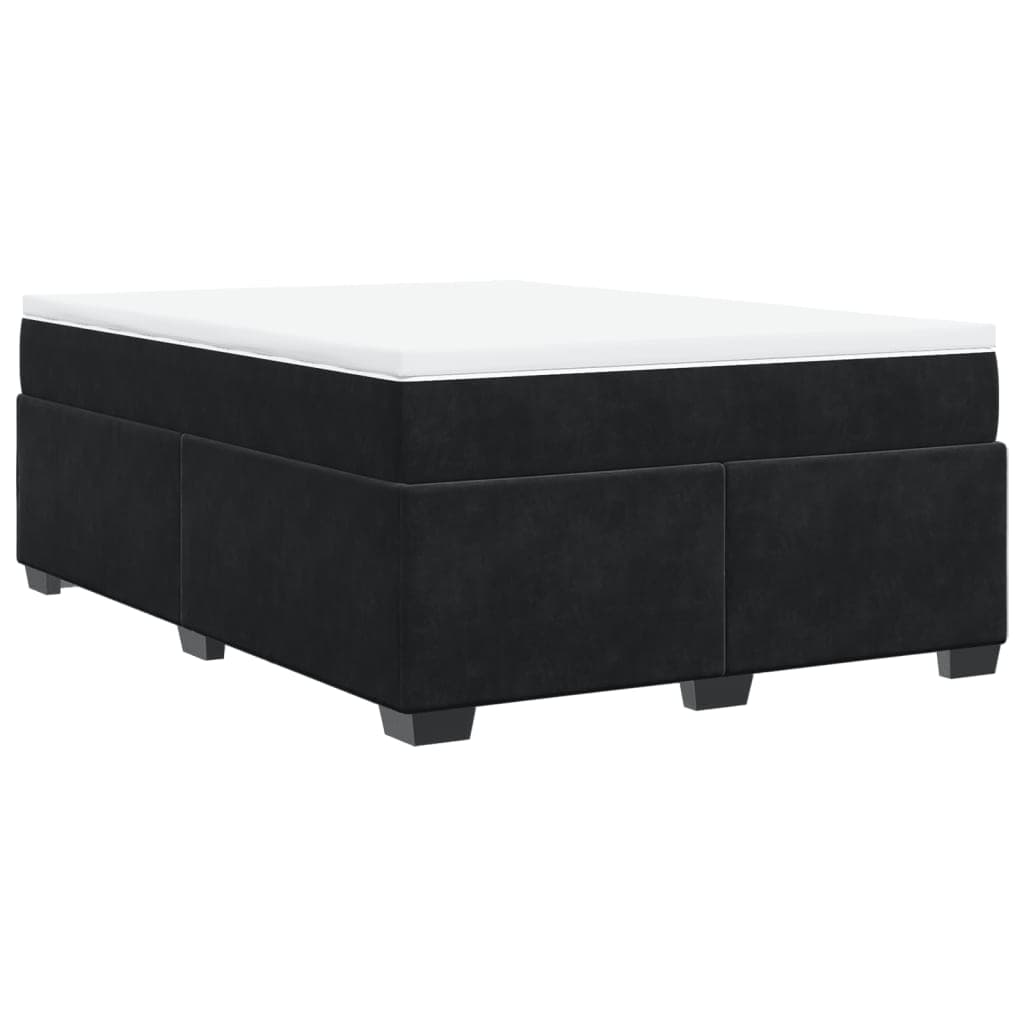 vidaXL Cama com molas/colchão 160x200 cm veludo preto