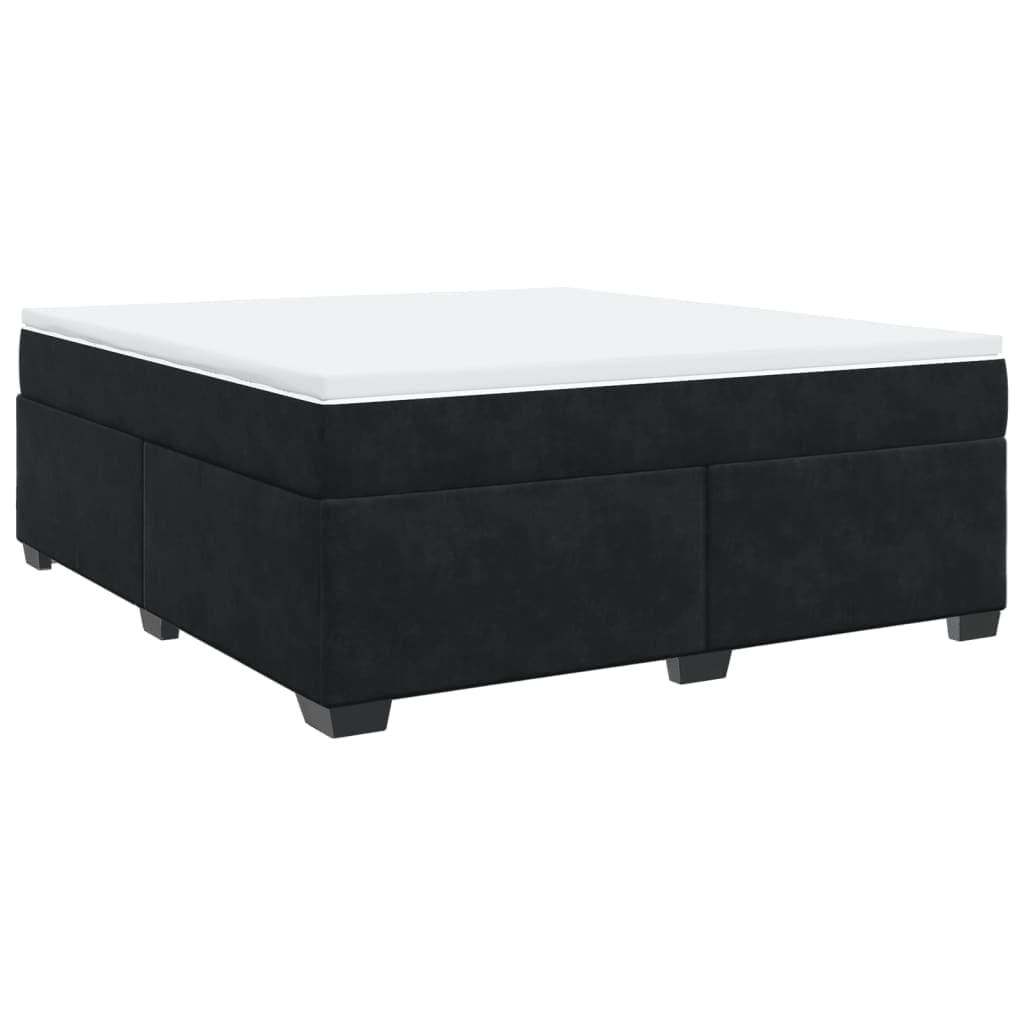 vidaXL Cama com molas/colchão 180x200 cm veludo preto