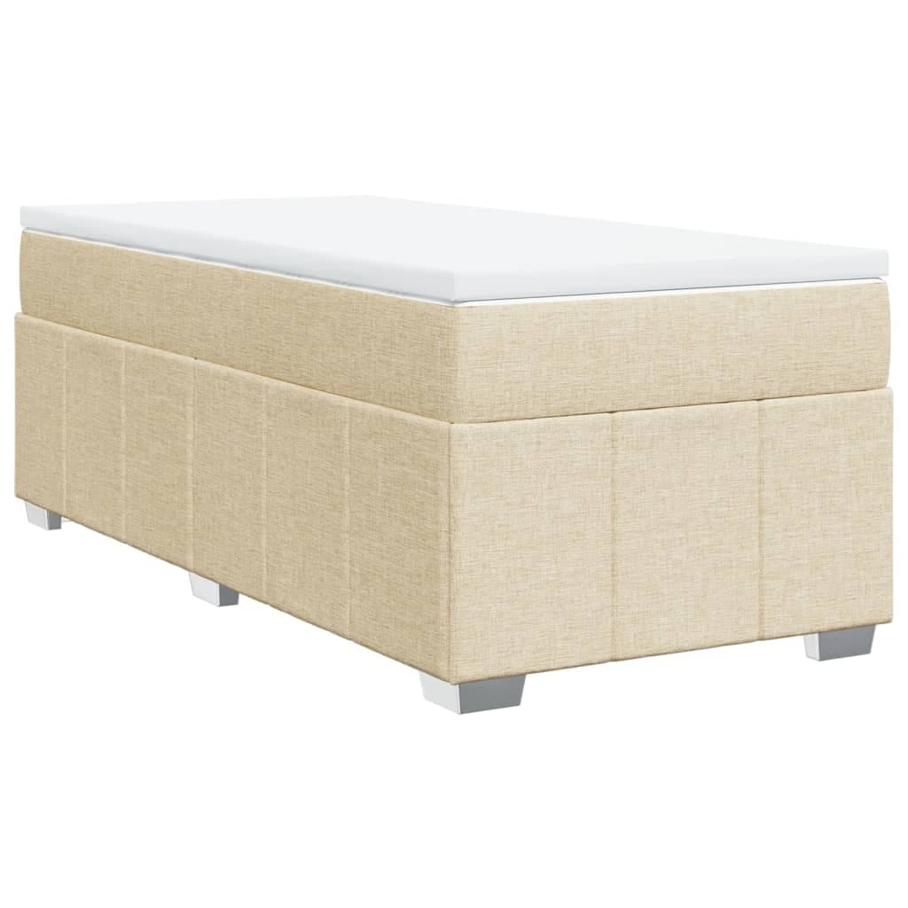 vidaXL Cama com Molas/colchão 90x190 cm Tecido Cor Creme - 2053431738