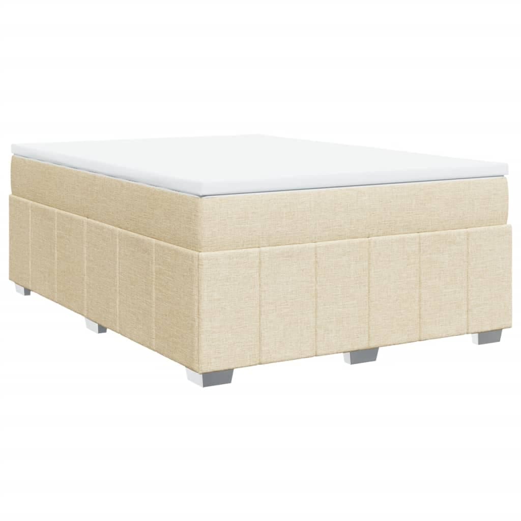 vidaXL Cama com Molas/colchão 140x200 cm Tecido Cor Creme - 954191770