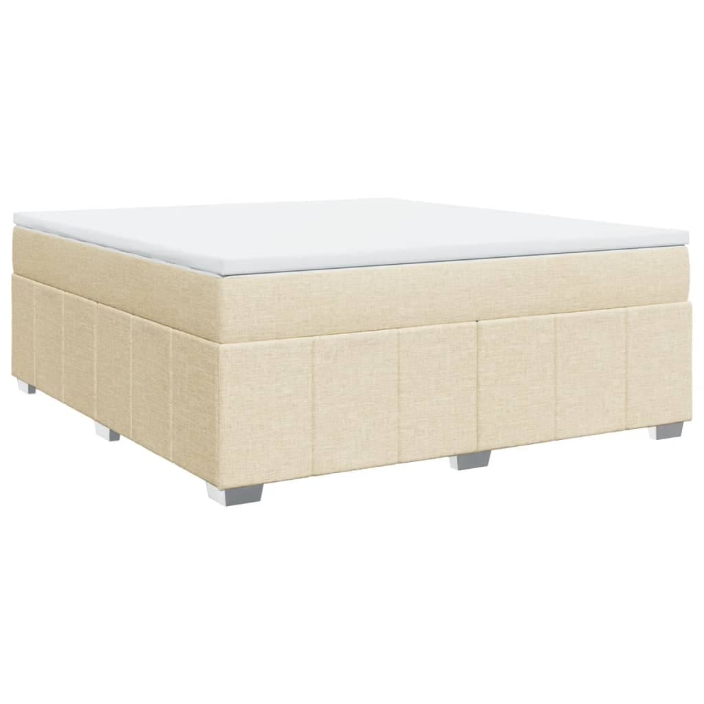 vidaXL Cama com molas/colchão 180x200 cm tecido cor creme