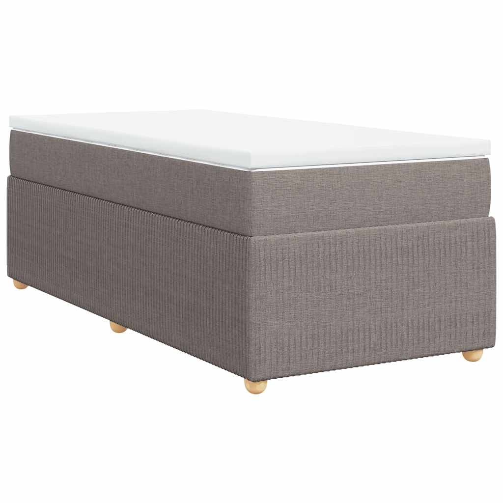vidaXL Cama com Molas/colchão 90x190 cm Tecido Castanho-acinzentado - 3716462719