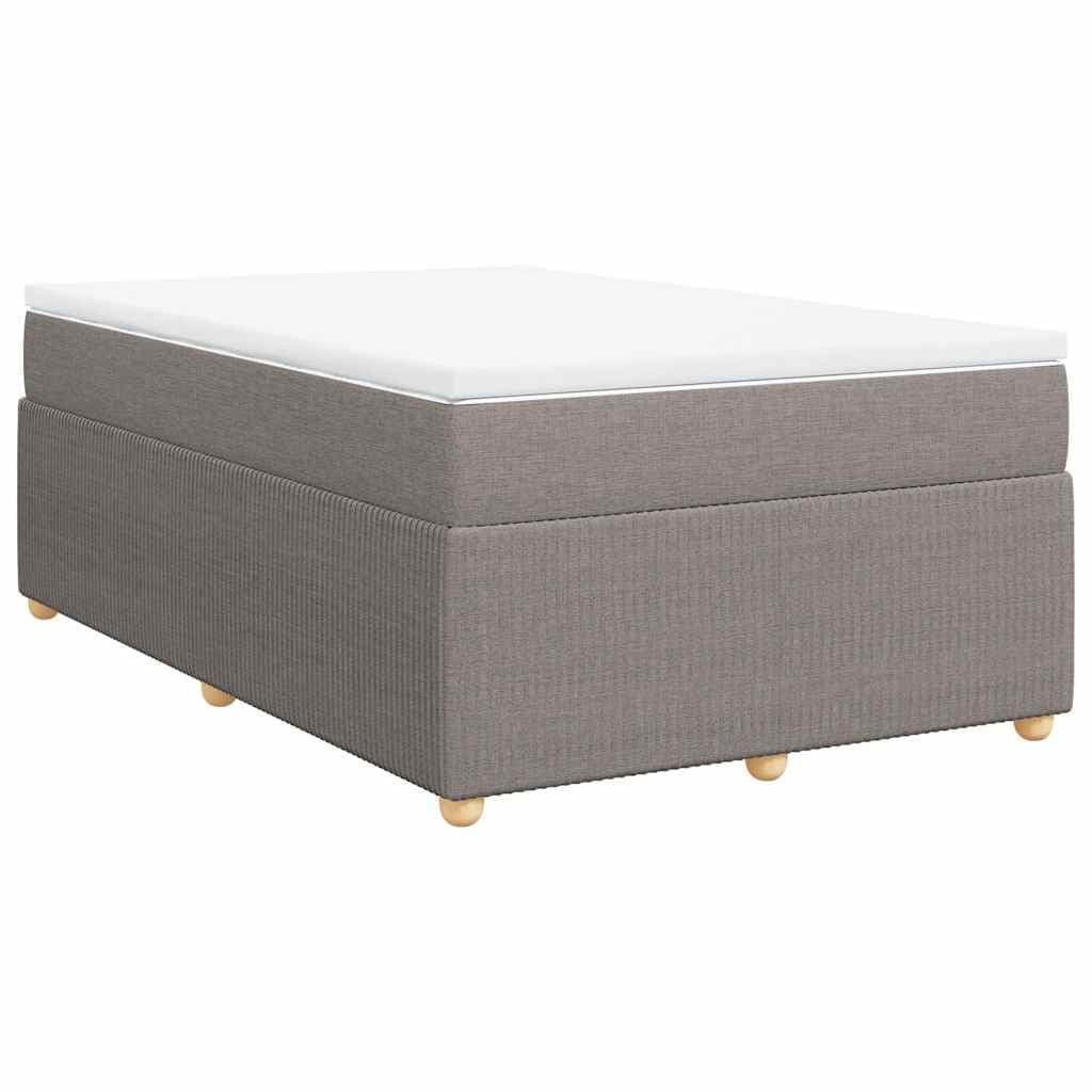 vidaXL Cama Boxspring com Colchão 120x190cm Tecido Castanho-acinzentado - 4242091887