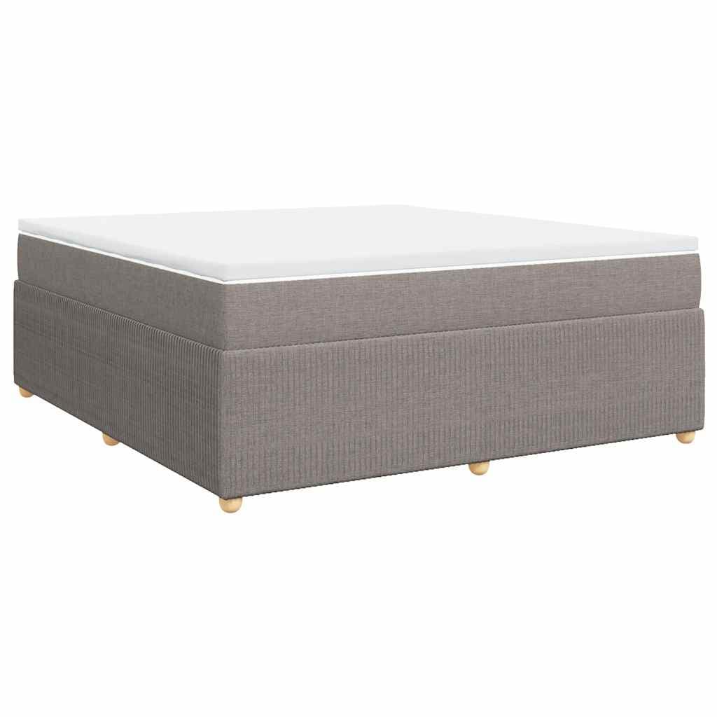 vidaXL Cama com molas/colchão 180x200 cm tecido castanho-acinzentado