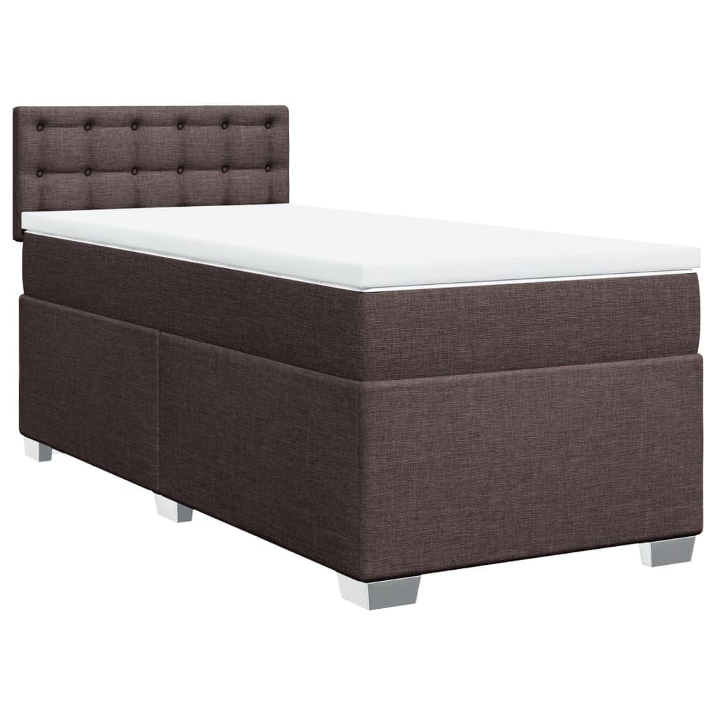 vidaXL Cama com Molas/colchão 80x200 cm Tecido Castanho-escuro - 3647842312