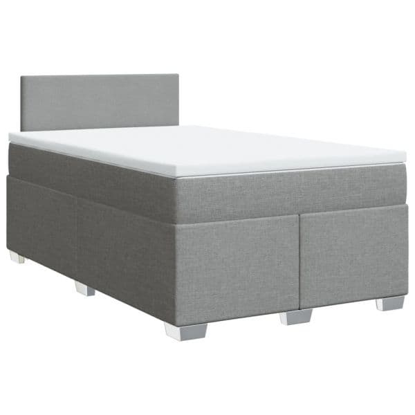 vidaXL Cama Boxspring com Colchão 120x190 cm Tecido Cinzento-claro - 623165272