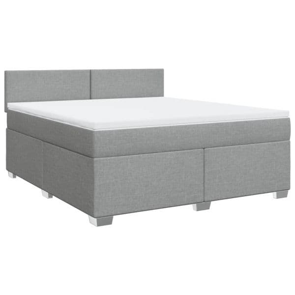 vidaXL Cama com Molas/colchão 180x200 cm Tecido Cinzento-claro - 1082789995