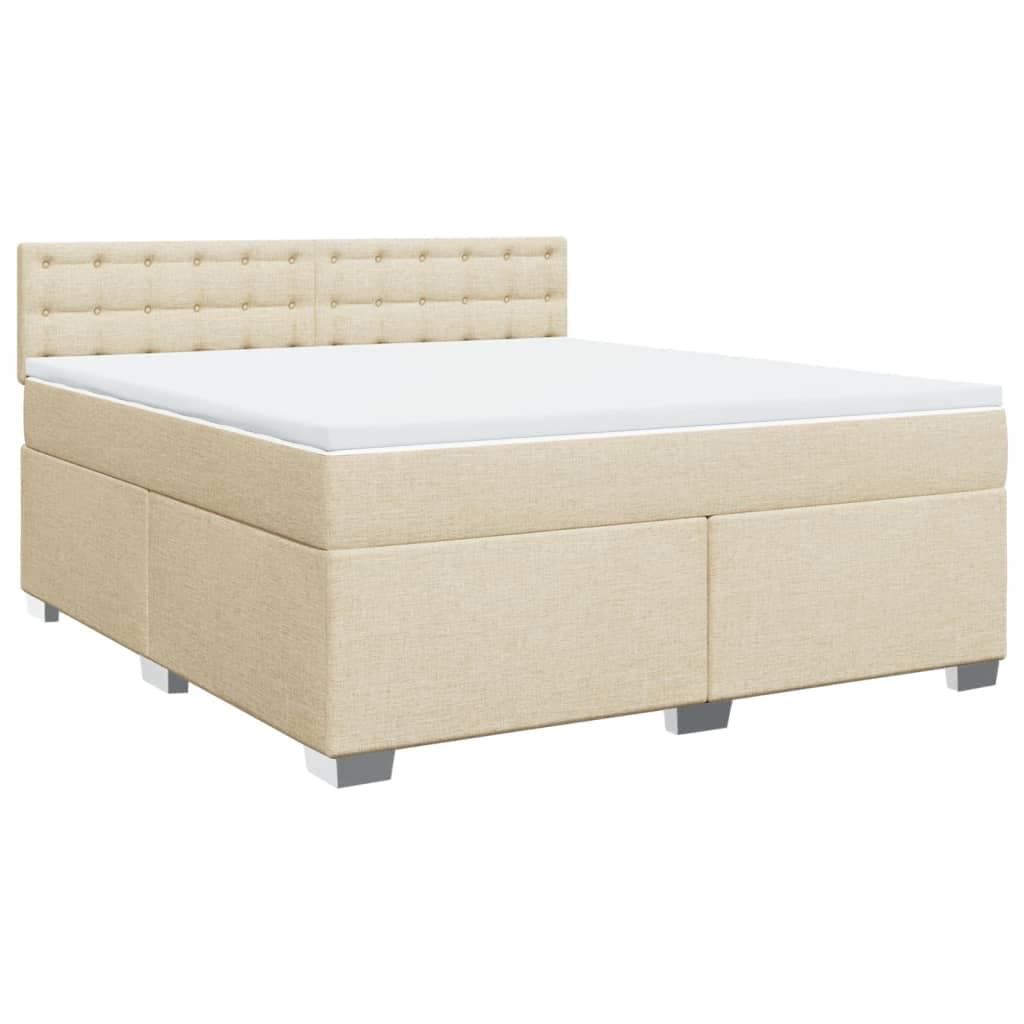 vidaXL Cama com Molas/colchão 180x200 cm Tecido Cor Creme - 929732816