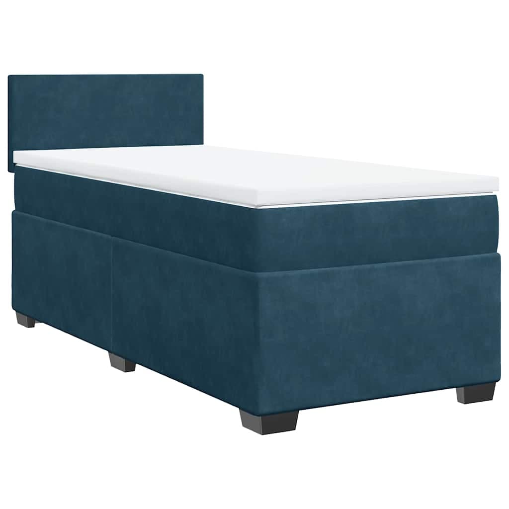 vidaXL Cama com Molas/colchão 80x200 cm Veludo Azul-escuro - 1546448445