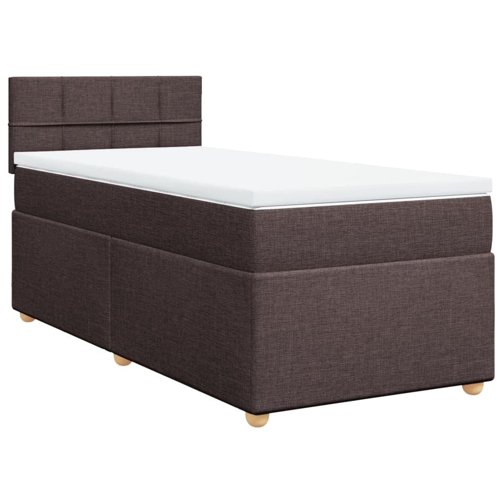 vidaXL Cama com Molas/colchão 80x200 cm Tecido Castanho-escuro - 342151206