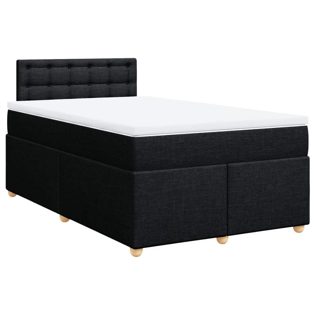 vidaXL Cama com Molas/colchão 120x200 cm Tecido Preto - 3228215554