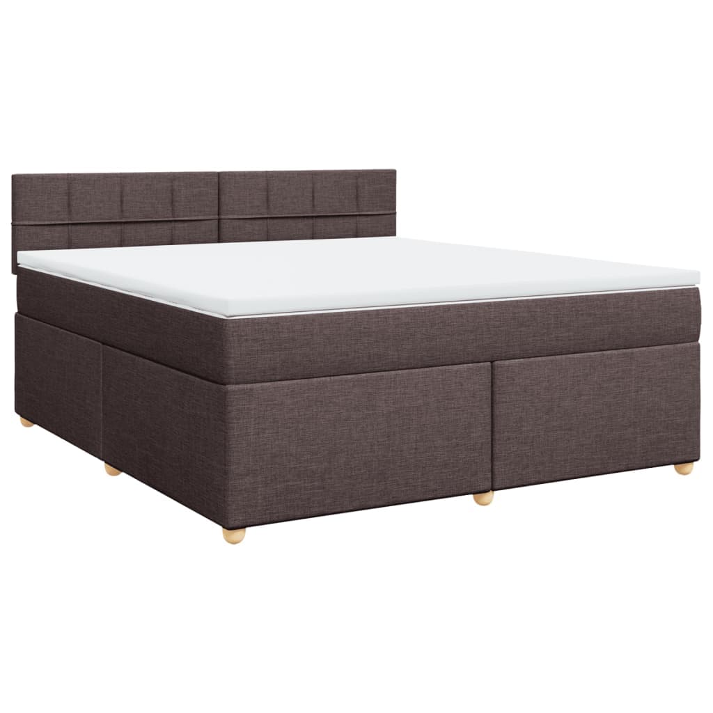 vidaXL Cama com molas/colchão 180x200 cm tecido castanho-escuro